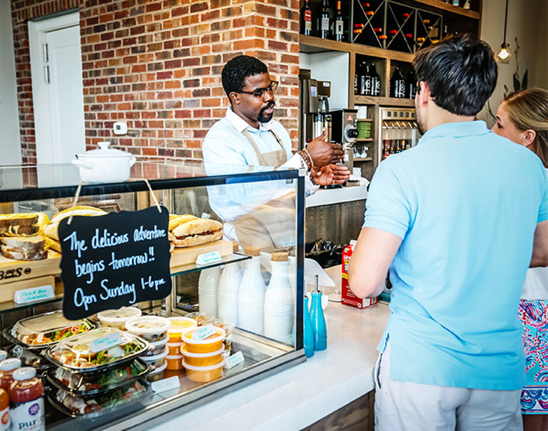 Ordering at the Corner House Café in Summers Corner, South Carolina
