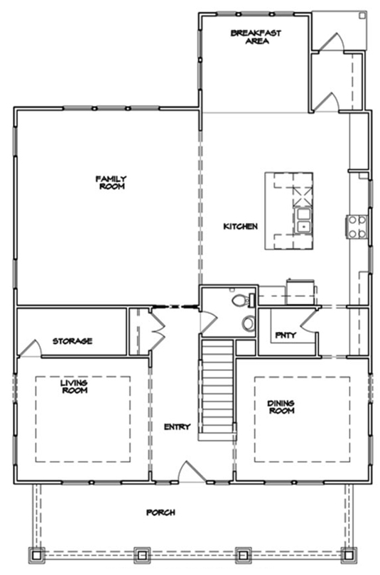 Del Mar Plan a Dan Ryan Builders First Floor Plan Near Charleston, SC