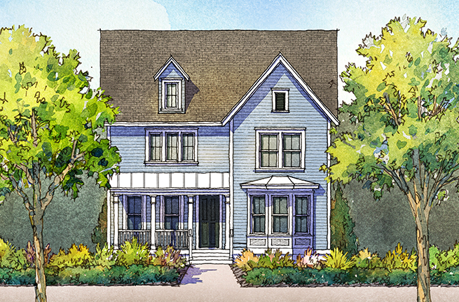 Tea Olive Plan a Sabal Homes House Drawing near Charleston, SC